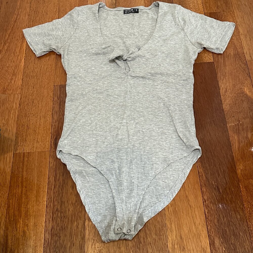 Grey Ribbed Bodysuit - Picture 3 of 3